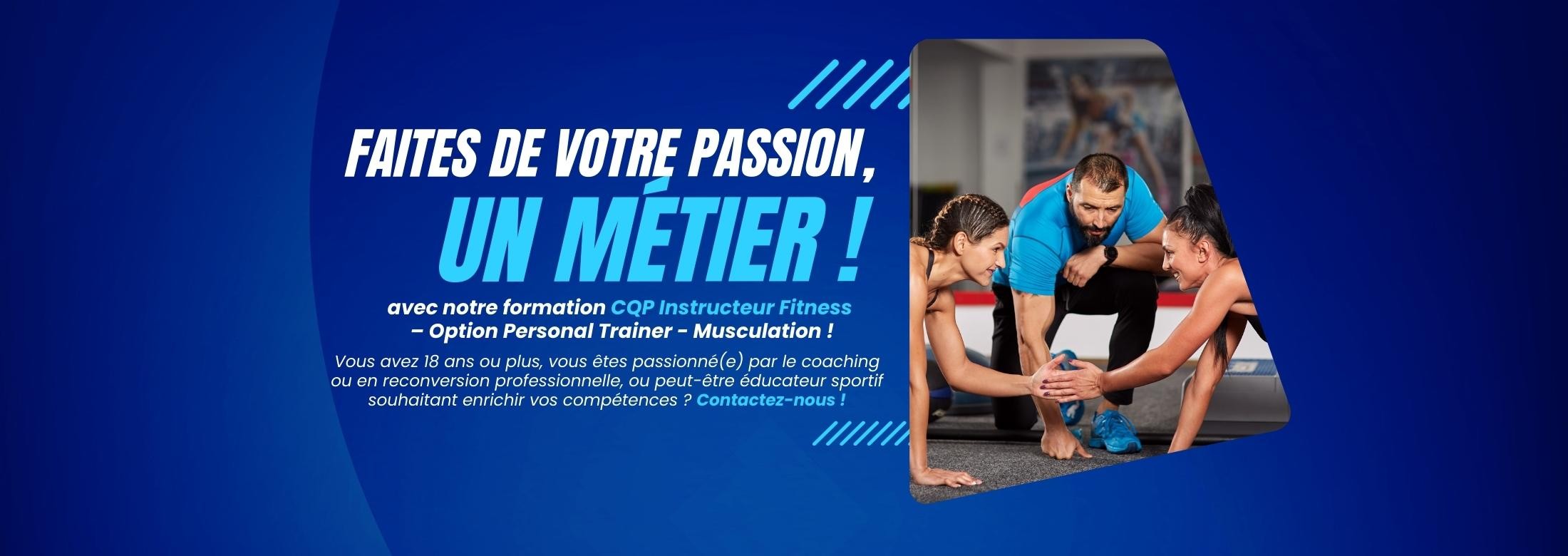 Formation CQP Instructeur Fitness – Option Personal Trainer -Musculation